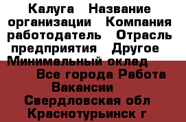 Калуга › Название организации ­ Компания-работодатель › Отрасль предприятия ­ Другое › Минимальный оклад ­ 15 000 - Все города Работа » Вакансии   . Свердловская обл.,Краснотурьинск г.